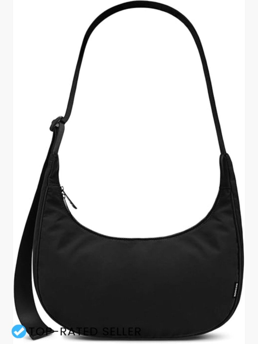 Medium Nylon Crossbody Crescent Bag with Adjustable Strap & Inner Pockets